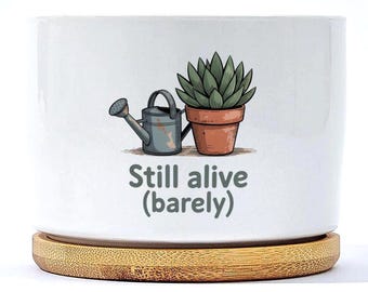 Funny Ceramic Flower Pot, Humorous Plant Lover Gift, Houseplant Pot