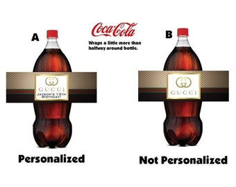 6 Gucci Inspired Any Event Party Favors 2 Liter Soda Coke Etsy