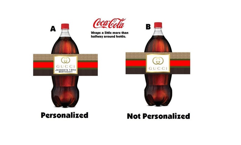 6 Gucci Inspired Any Event Party Favors 2 Liter Soda Coke Etsy