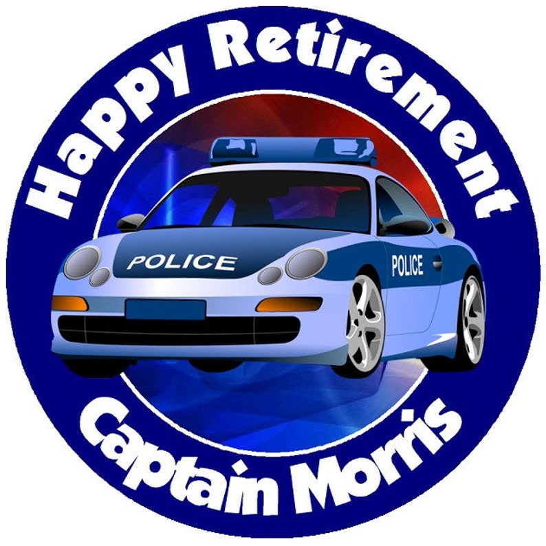 2/" POLICE//COP RETIREMENT LOLLIPOP ROUND PARTY STICKERS FAVORS 1.5/" 2.5/"