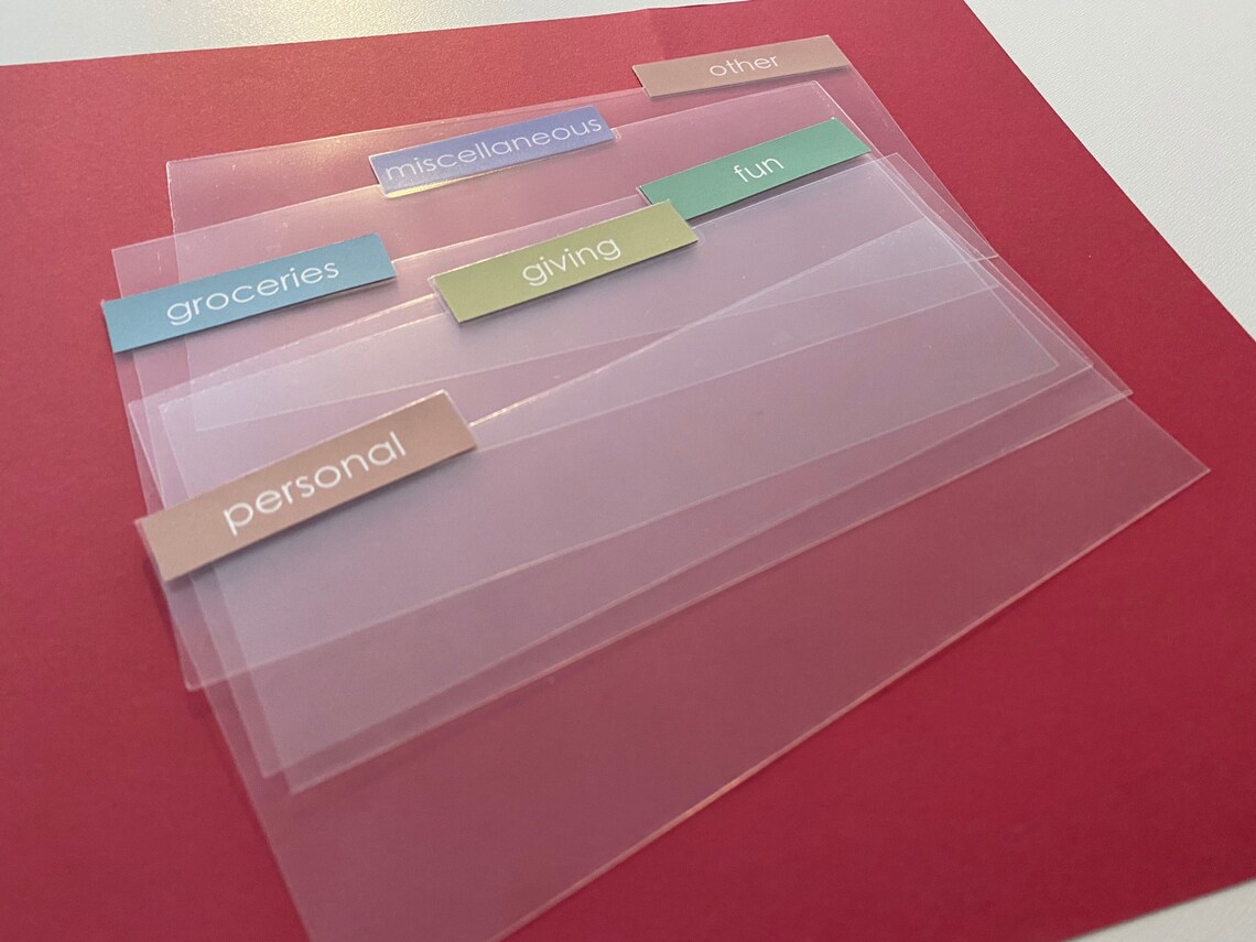 Clear Cash Divider Set of 6 Wallet Cash Dividers Dividers Etsy