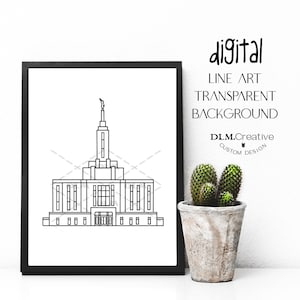 Pocatello Idaho Temple Line Drawing LDS Temple Temple Clip Art Temple Embroidery Temple Coloring Page Temple Sealing Insert