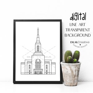 Burley Idaho Temple Line Drawing, LDS Temple Clip Art,  Coloring Page, Embroidery, Temple Sealing Insert, Line Art, Cricut