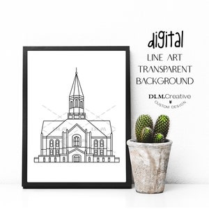 Taylorsville Utah Temple, Line Drawing, LDS, Temple Clip Art, Embroidery, Coloring Page, Sealing Insert, LDS Invitation