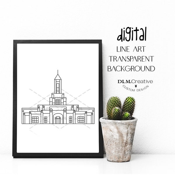 Willamette Valley Oregon Temple Line Drawing LDS Temple Temple Clip Art Temple Embroidery Temple Coloring Page Temple Sealing Insert