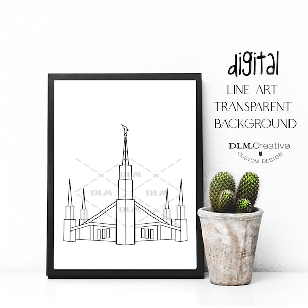 Dallas Texas Temple Line Drawing LDS Temple Temple Clip Art Temple Embroidery Temple Coloring Page Temple Sealing Insert