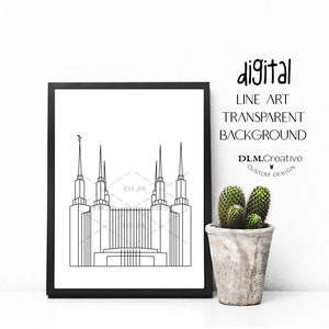 Desenho de linha do Templo de Washington DC Templo SUD Templo Clip Art Bordado do Templo Página para colorir do templo Inserção de selamento do templo