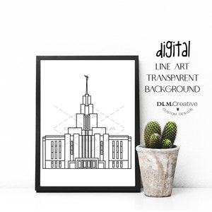 Saratoga Springs Utah Tempel Strichzeichnung, Tempel Clip Art, Stickmuster, Malseite, Tempel Versiegelung Einsatz, HLT Einladung