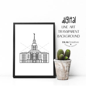 Red Cliffs Utah Temple Line Drawing, LDS Invitation, Temple Clip Art, Embroidery Template, Coloring Page, Temple Sealing Insert, Line Art
