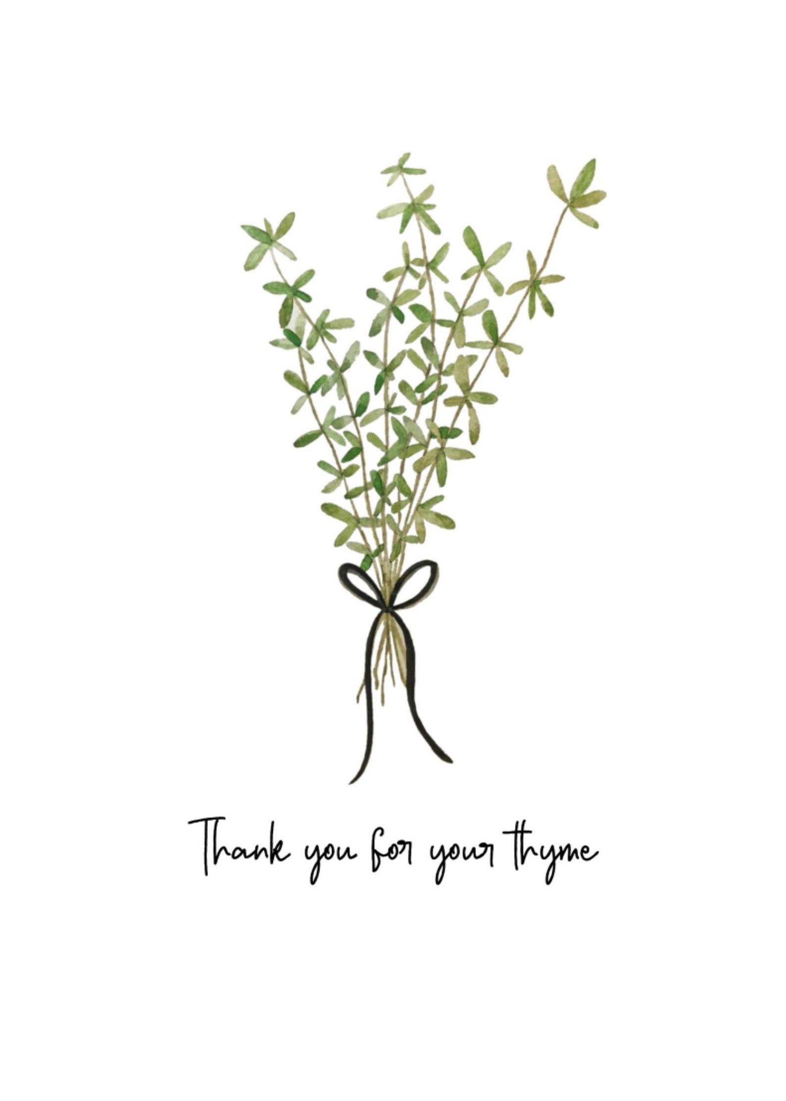 Thank You Card Thank You For Your Thyme Food Pun Printable Etsy