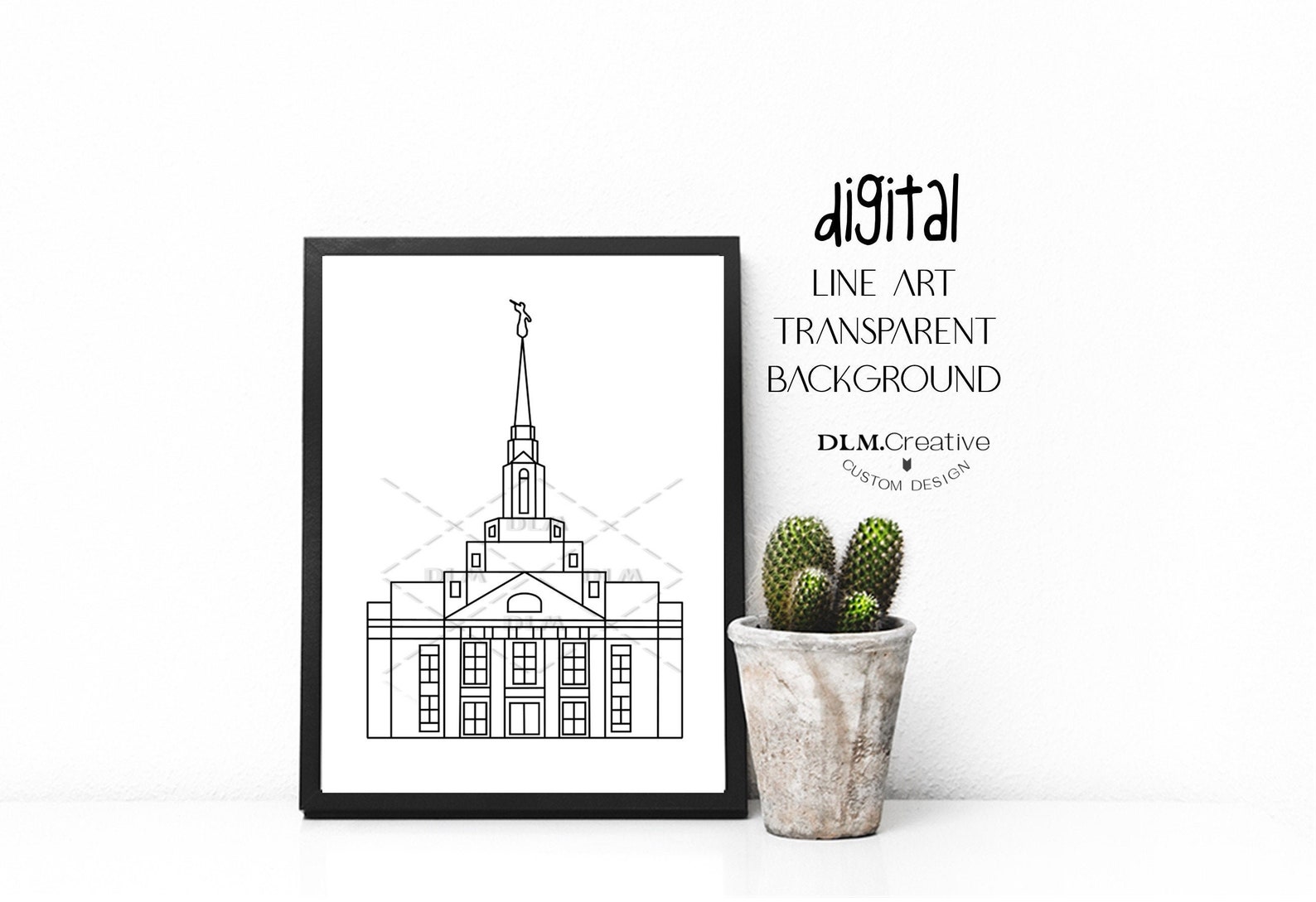 Richmond Virginia Temple Line Art LDS Clipart Temples Etsy
