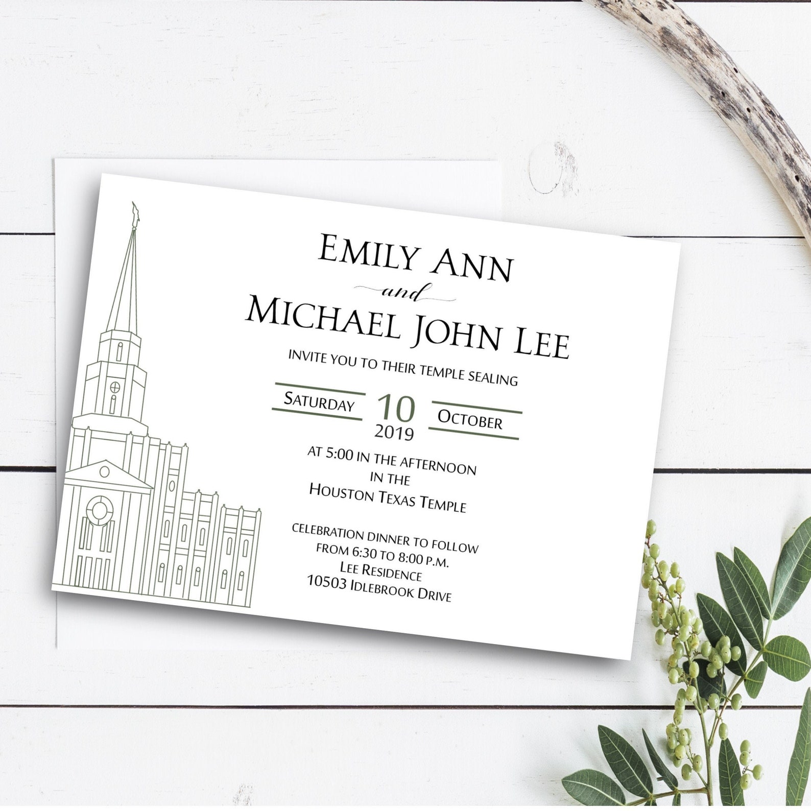 LDS Temple Sealing LDS Wedding Invitation LDS Announcement Etsy