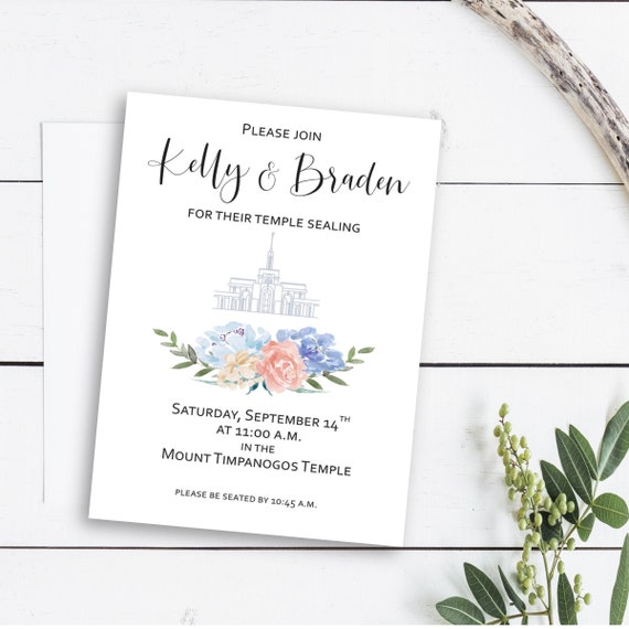 LDS Temple Sealing LDS Wedding Invitation LDS Announcement Etsy