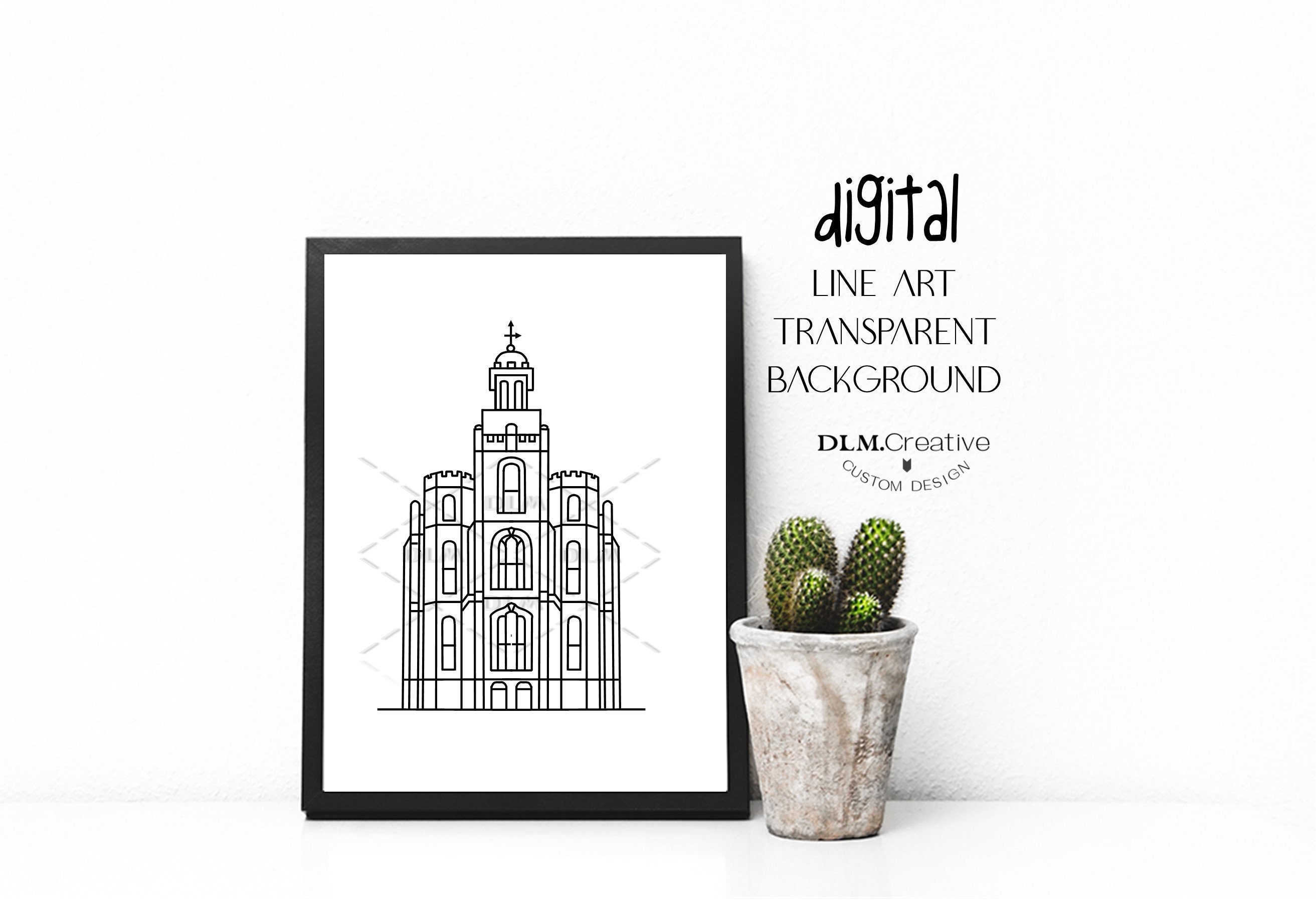 Logan Temple Line Drawing LDS Temple Temple Clip Art Temple Embroidery ...