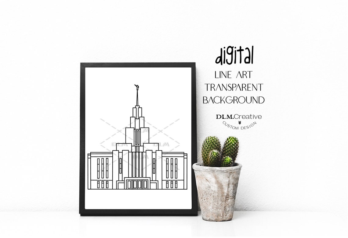 Saratoga Springs Utah Temple Line Drawing Temple Clip Art - Etsy