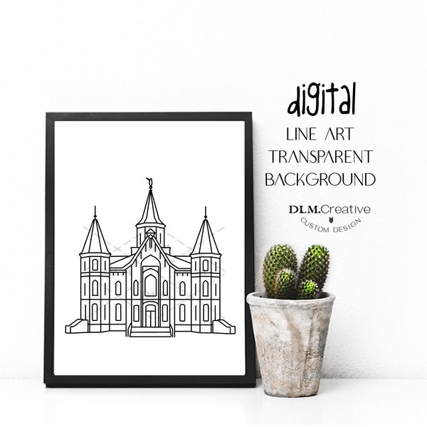 Provo City Center Temple Line Drawing LDS Temple Temple Clip Art Temple Embroidery Temple Coloring Page Temple Sealing Insert