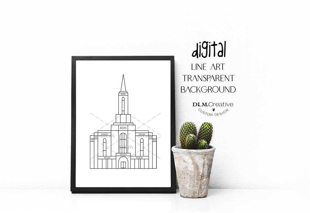 Lindon Utah Temple, Line Drawing, LDS, Temple Clip Art, Embroidery