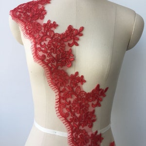 SALES-White Lace Trim, weiße Alencon-Spitze, weiße geschnürte Spitzenborte, weiße rote Brautspitze, Verkaufe lose Ware