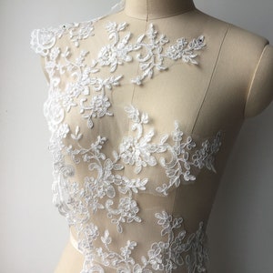 Ivory Floral lace trim WHITE Bridal Wedding welon lamówka / obszycie sukni koronką jest na sprzedaż. Sprzedawane na wymiar 90 cm