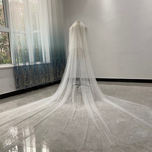 Gorgeous Veil Cathedral Two Layer Bridal Veil White Or Ivory Tulle Veil Pearl Veil With Comb Part Pearl Wedding veil