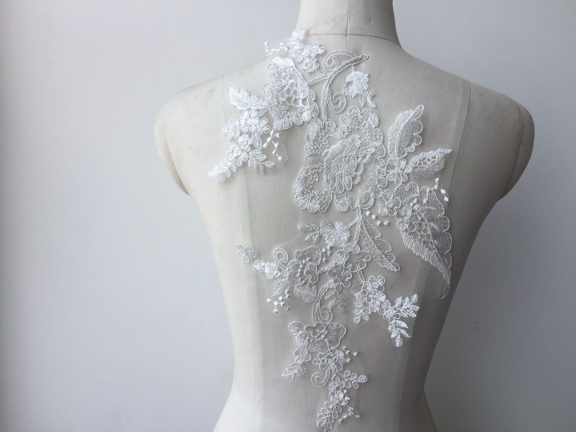 Plus Big Appliques Lace Trim, Rope Alencon Lace,ivory Patches Lace ...
