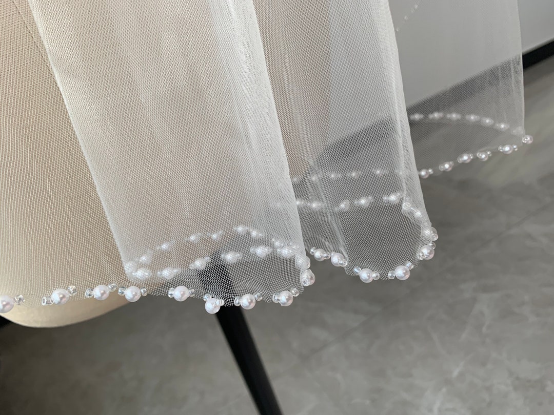 Wedding Veil One Layer Veil White or Ivory Tulle Bridal Veil Etsy
