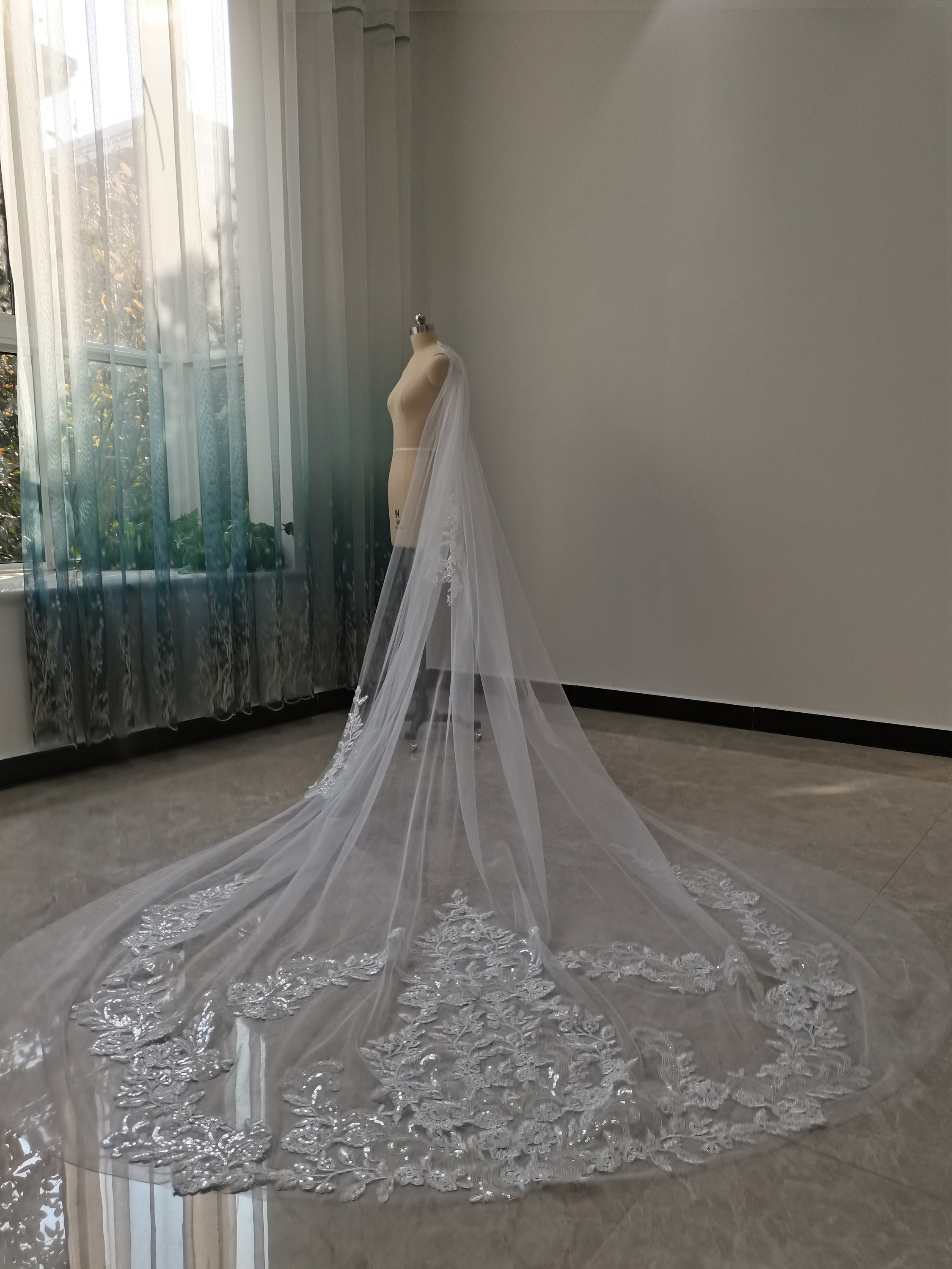 Wedding Veil Bridal Wedding Shoulder Yarn White or Ivory Long | Etsy