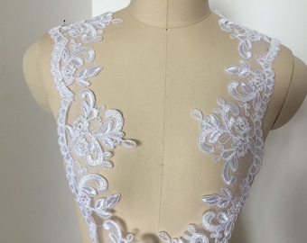 11cm off white lace trim bridal lace trim, alencon lace trim, vintage lace, scalloped lace wedding trim lace, Bridal veil lace