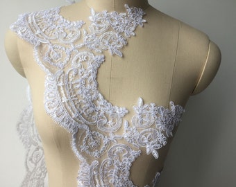 Sell by Yard Pure White or Ivory Alencon Lace Trim Ivory - Etsy