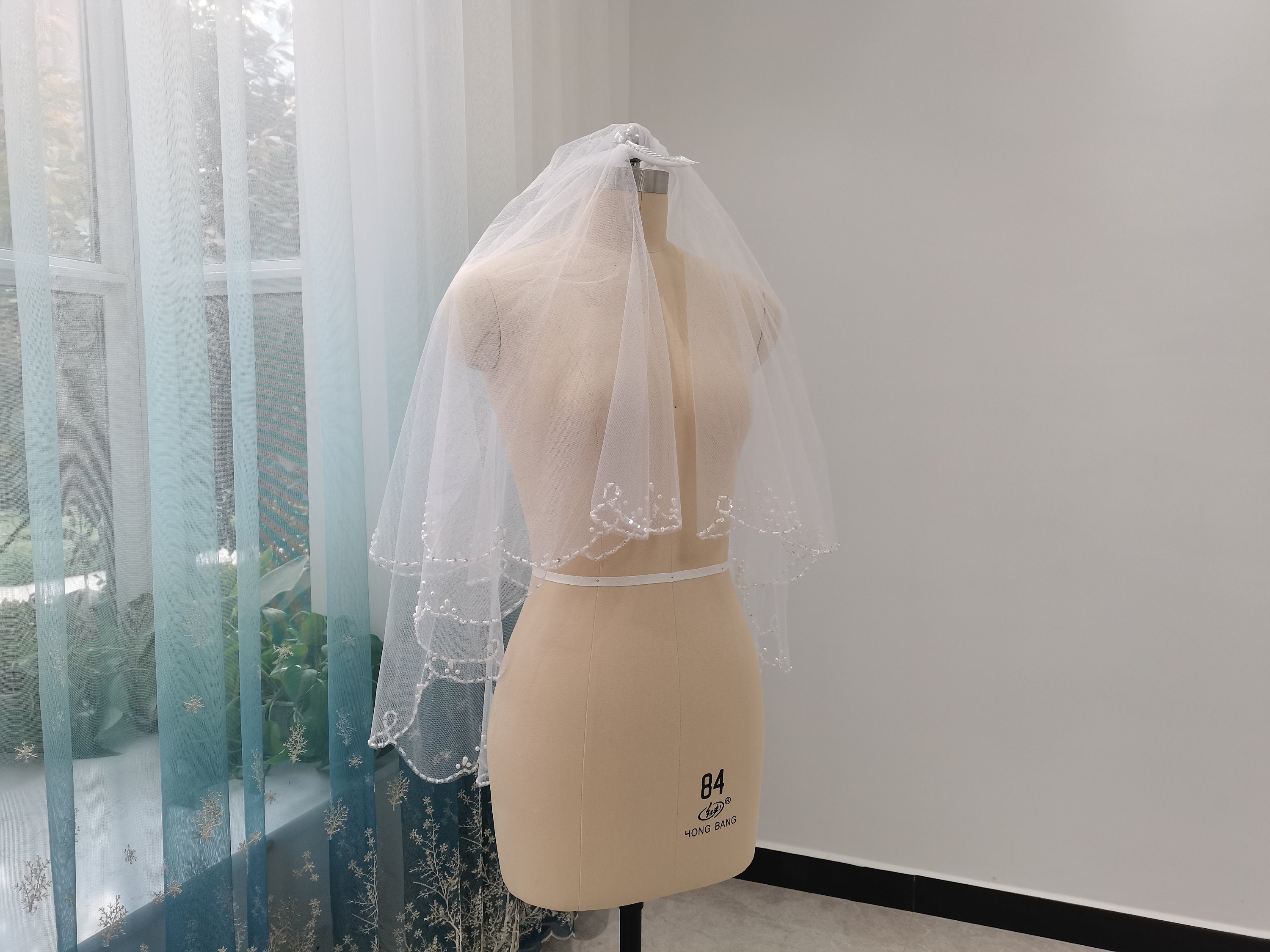 Velo Matrimonio Due Strati Velo Da Sposa 2 Strati Bianco/avorio - Foto 12