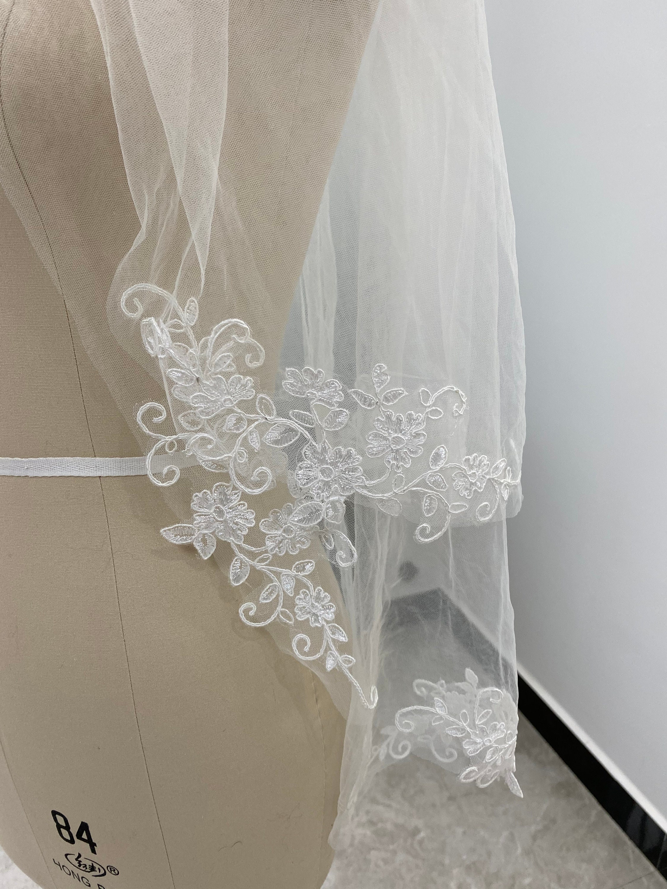 Two Layer Veil Soft Tulle Bridal Veil White or Ivory Wedding Etsy