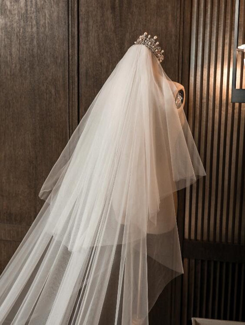 Vintage 118 Inches Cathedral Length Lace Wedding Veil Ivory Etsy
