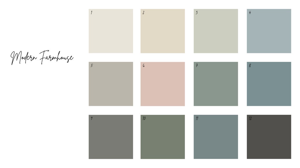 Modern Farmhouse Color Scheme, Dunnedwards, Paint Swatches, Whole Home
