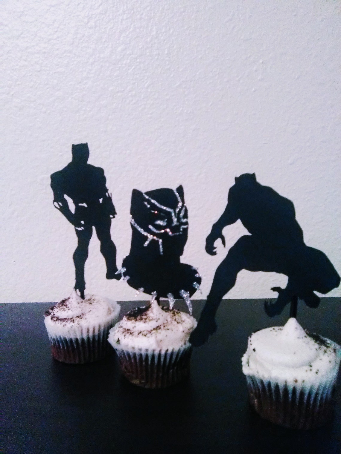 Black Panther Cupcake Toppers the Avengers Party Black - Etsy