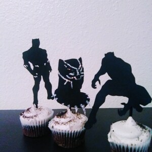Black Panther Cupcake Toppers, the Avengers Party, Black Panther Party ...