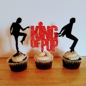 Michael Jackson Cupcake Toppers, King of Pop, Michael Jackson Birthday Party Decoration, Cupcake Toppers, 1 dozen toppers in a set