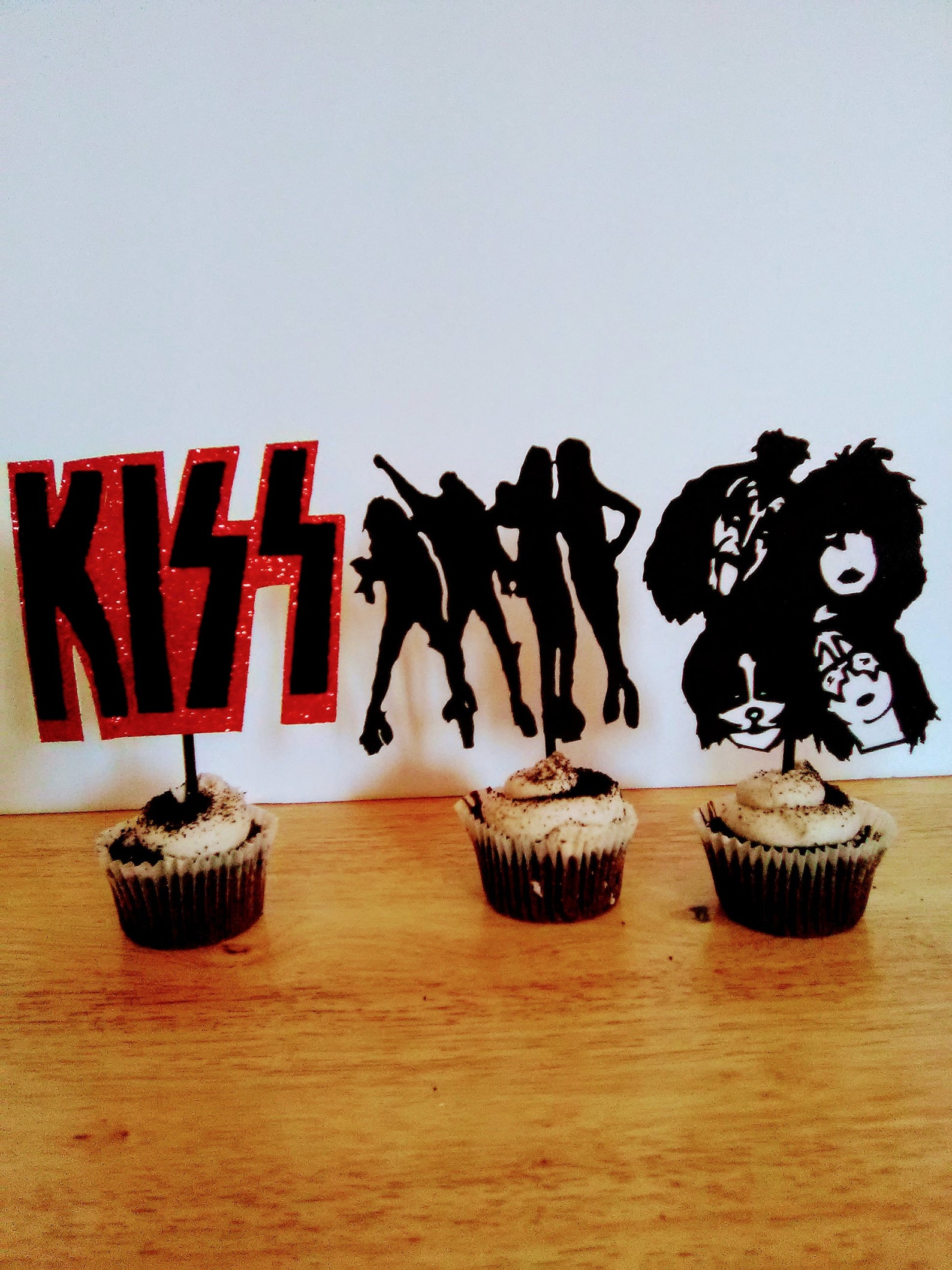 Kiss Band Cupcake Toppers Kiss Party Decoration Kiss Rock Etsy