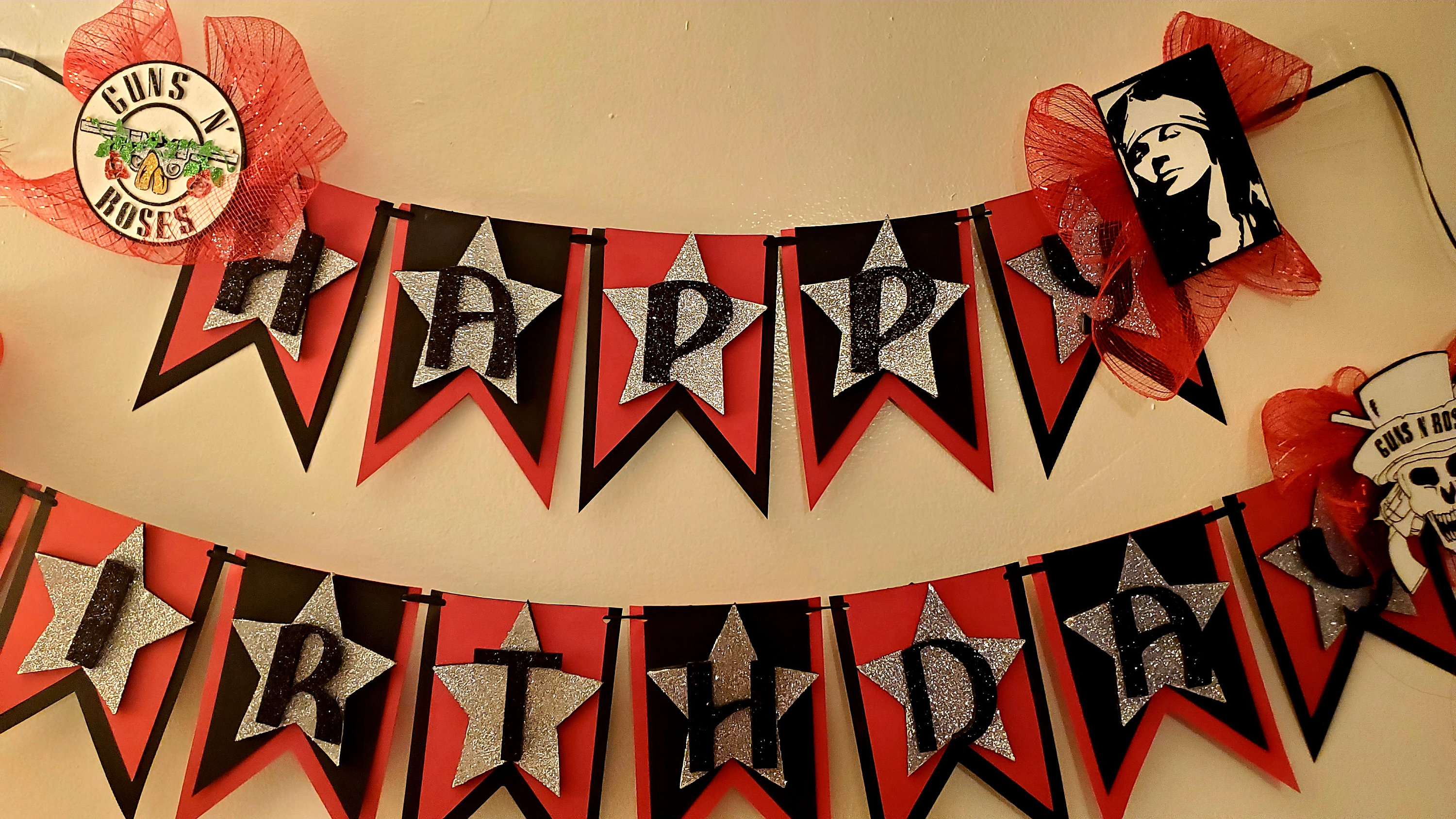 Guns N Roses Happy Birthday Banner Axl Rose Slash Birthday | Etsy