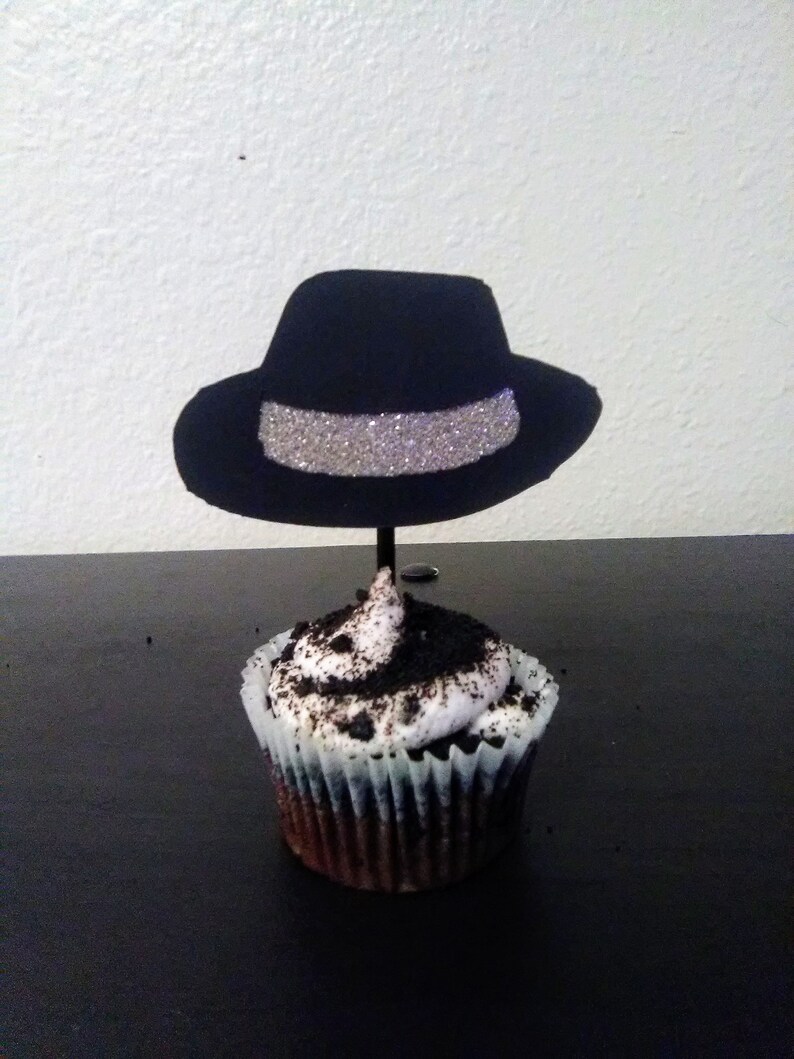 Michael Jackson Birthday King of Pop MJ Party Decoration Michael Jackson Cupcake Toppers Cupcake Toppers 1 dozen toppers in a set