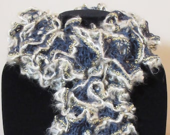 Hand Knitted Ruffle Scarf