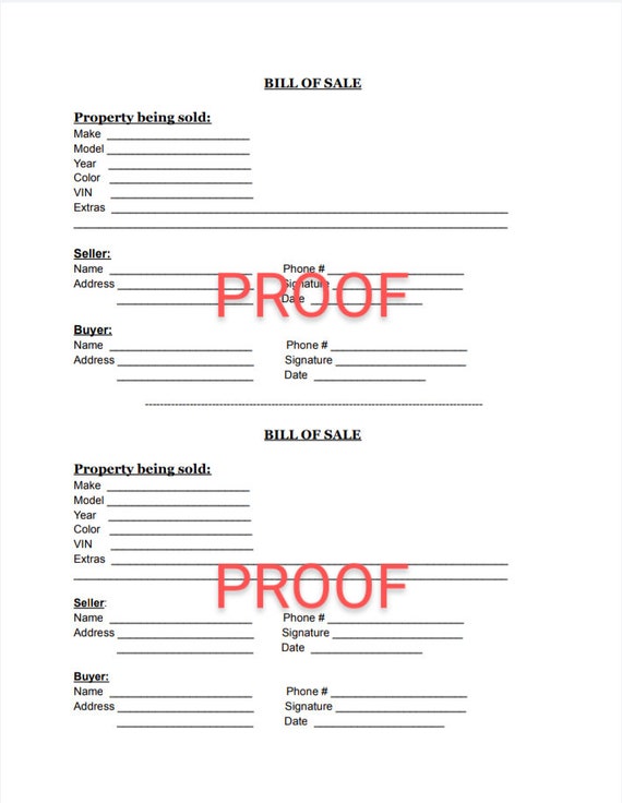 best vehicle bill of sale and budget tool printable car etsy