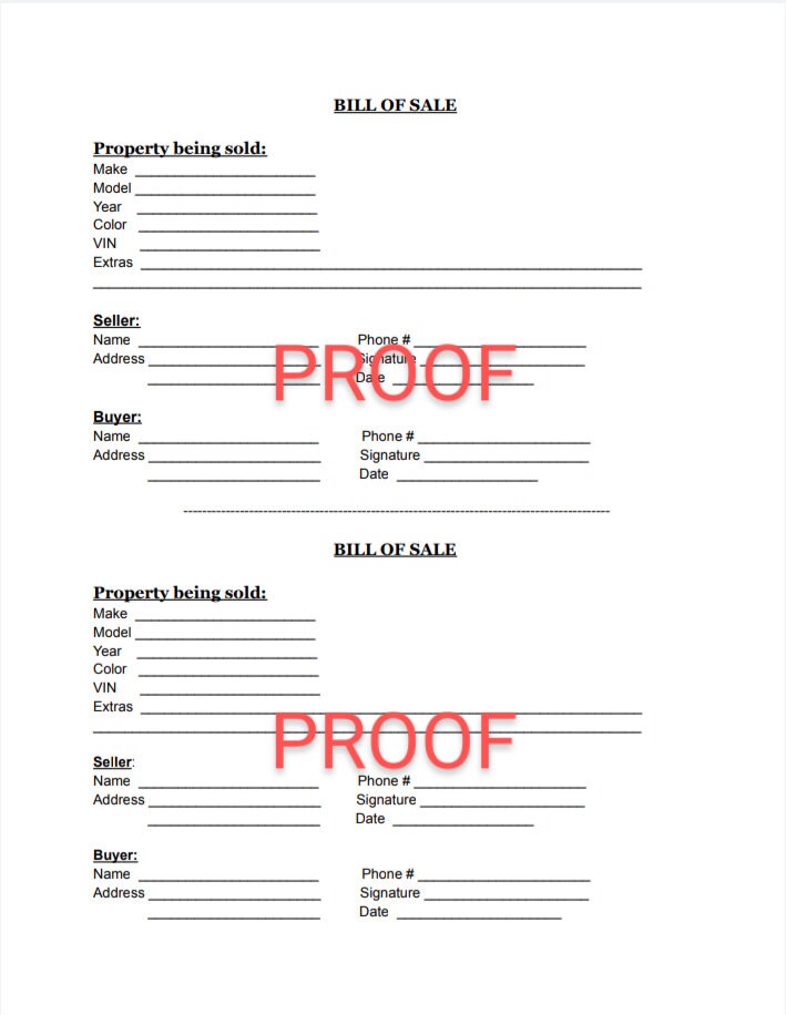 best vehicle bill of sale and budget tool printable car etsy