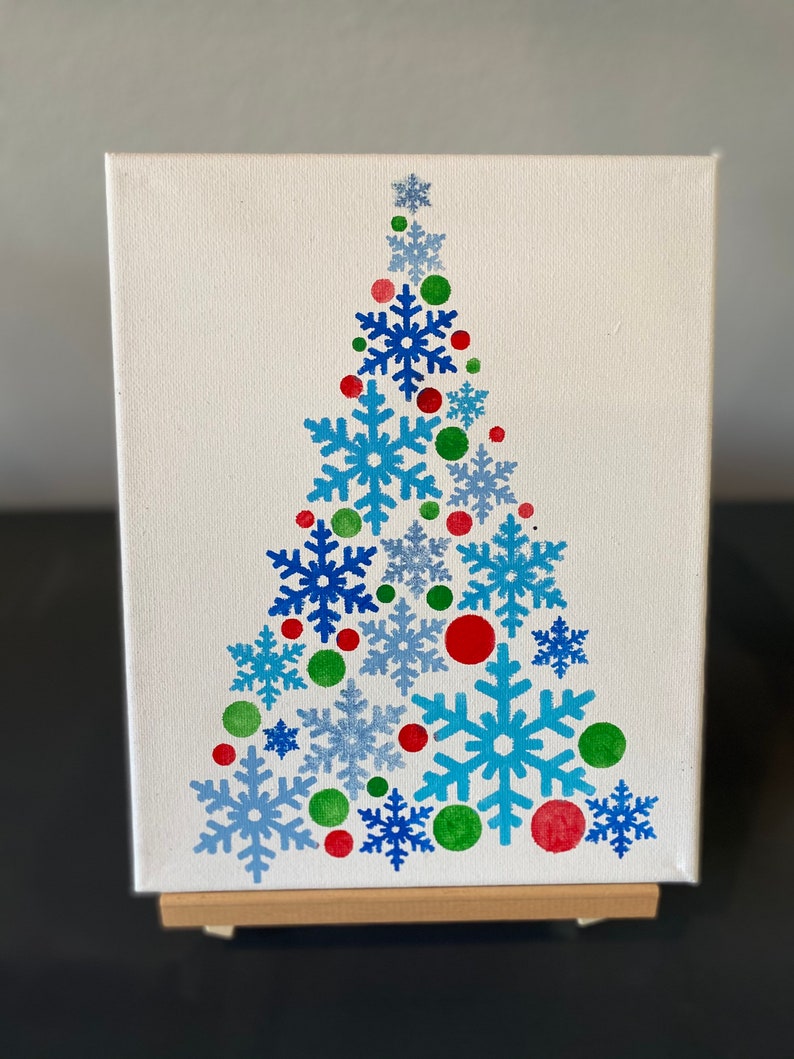 Christmas Tree Art Project Doityourself Painting Kid's Etsy