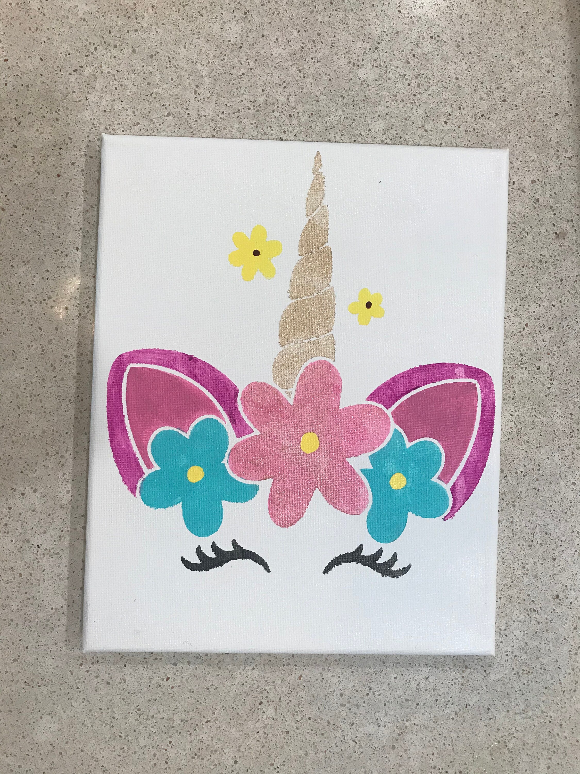 Unicorn Art Project Doityourself Painting Kid's Craft Etsy