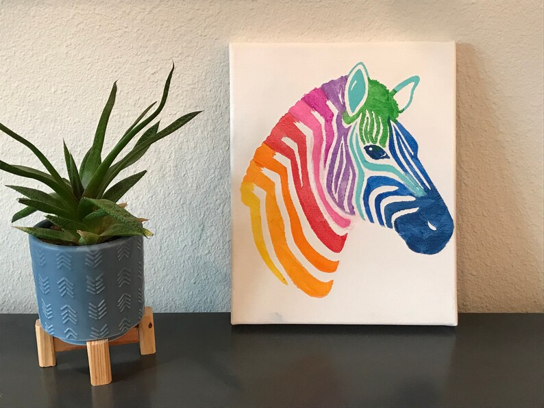 Zebra Art Project Doityourself Painting Kid's Craft Etsy