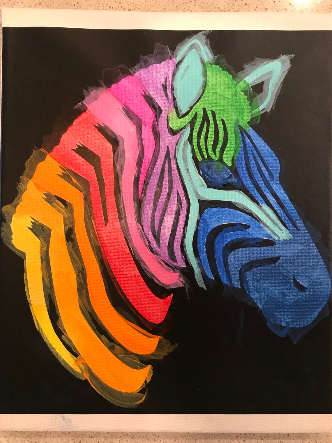 Zebra Art Project Doityourself Painting Kid's Craft Etsy