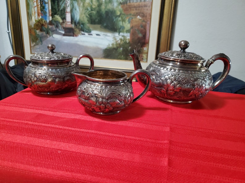 Wilcox Silver Plate Co, Quadruple Plate Tea Set, Late 1800s Early 1900s
