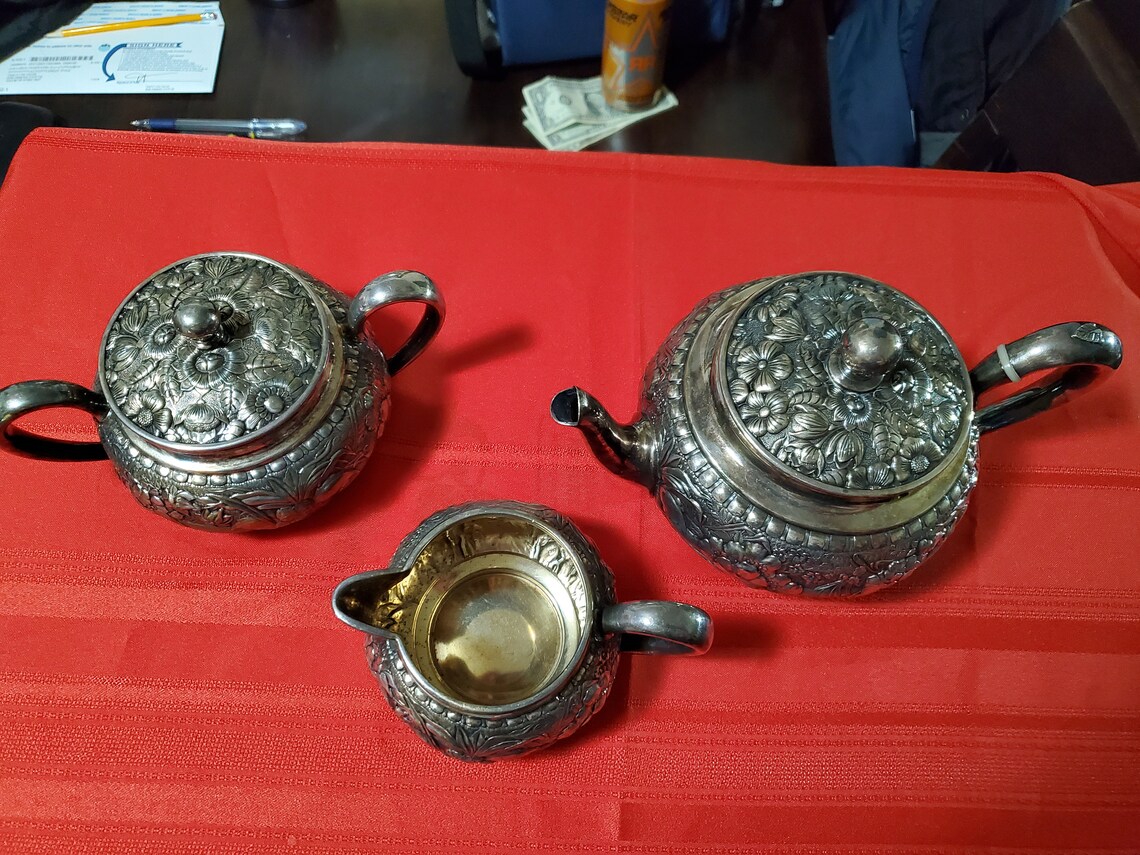 Wilcox Silver Plate Co, Quadruple Plate Tea Set, Late 1800s Early 1900s