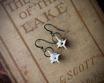 Rattlesnake Vertebrae Earrings Antique Brass | Vulture Culture | Totem | Spirit Animal | Protection Magick | Bone Jewelry | Bone Art | Witch