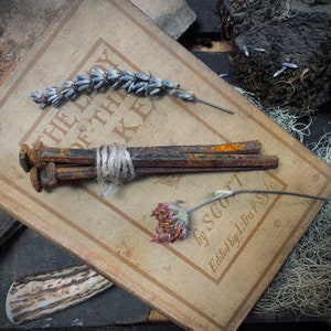 Antique Coffin Nails: Large Rusty Witch Altar Tools for Protection Magick